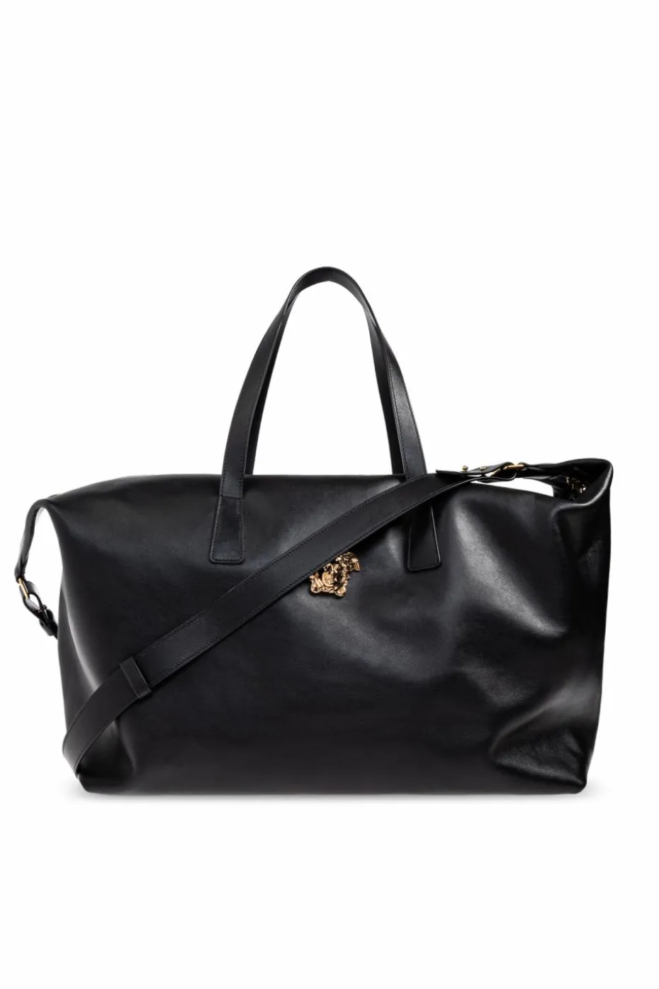 Versace CZARNY Skórzana torba podręczna