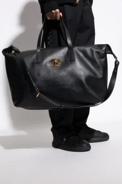Versace CZARNY Skórzana torba podręczna