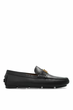 Versace CZARNY Skórzane mokasyny