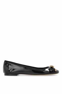 Versace CZARNY Skórzane baleriny