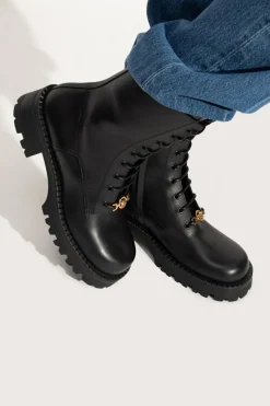 Versace CZARNY Skórzane botki