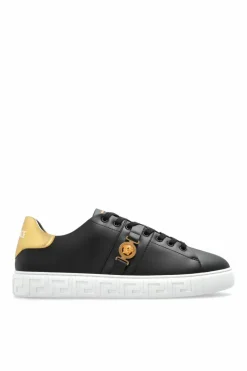 Versace CZARNY Skórzane buty sportowe