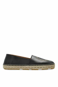 Versace CZARNY Skórzane espadryle