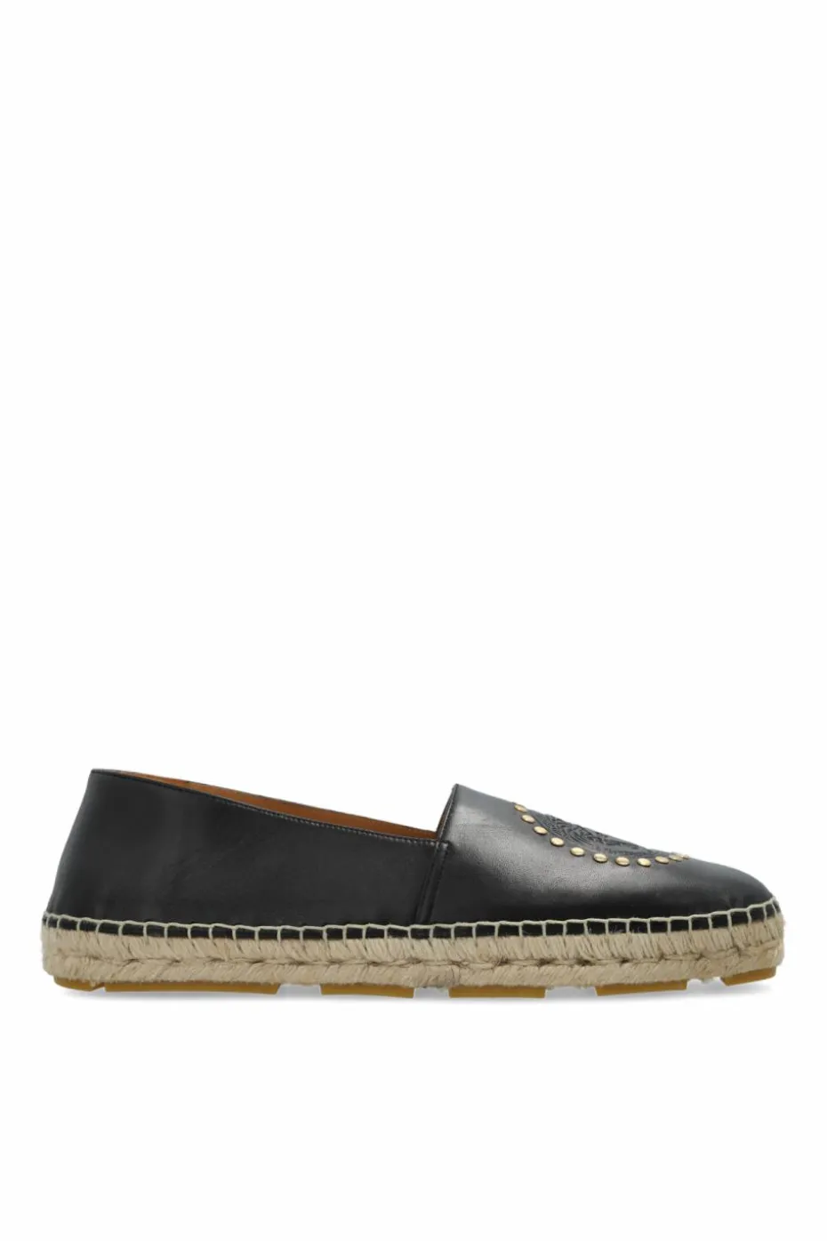 Versace CZARNY Skórzane espadryle