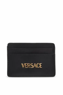 Versace CZARNY Skórzane etui na karty