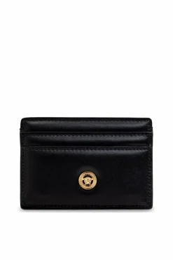 Versace CZARNY Skórzane etui na karty