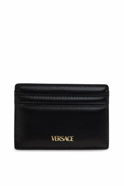 Versace CZARNY Skórzane etui na karty