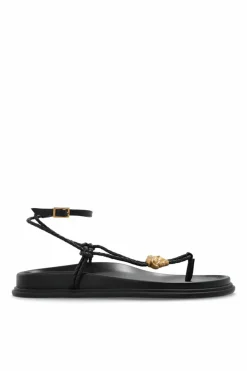 Versace CZARNY Skórzane sandały z głową Meduzy