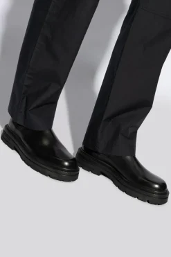 Versace CZARNY Skórzane sztyblety
