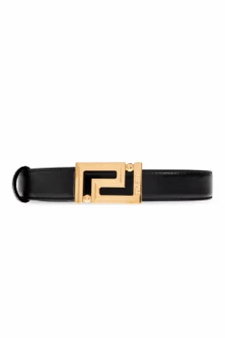 Versace CZARNY Skórzany pasek