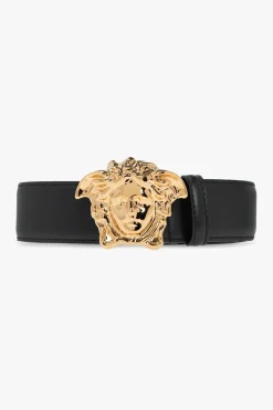 Versace CZARNY Skórzany pasek
