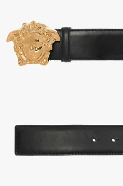 Versace CZARNY Skórzany pasek