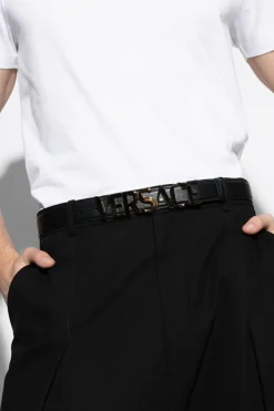 Versace CZARNY Skórzany pasek
