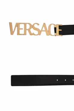 Versace CZARNY Skórzany pasek