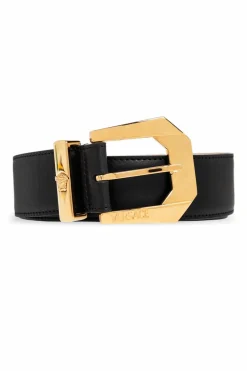 Versace CZARNY Skórzany pasek