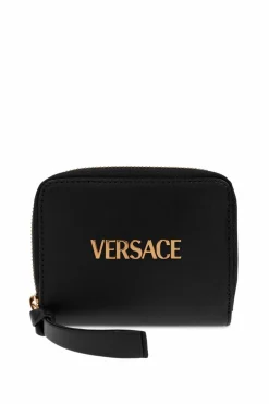 Versace CZARNY Skórzany portfel