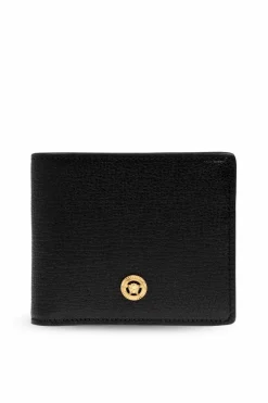 Versace CZARNY Skórzany portfel