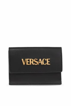 Versace CZARNY Skórzany portfel