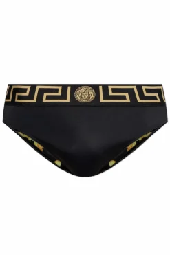 Versace CZARNY Slipy kąpielowe z logo