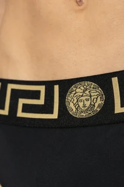Versace CZARNY Slipy kąpielowe z logo