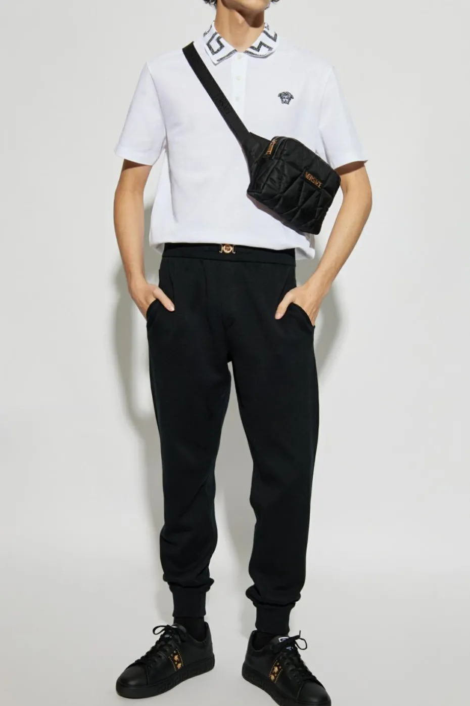 Versace CZARNY Spodnie dresowe