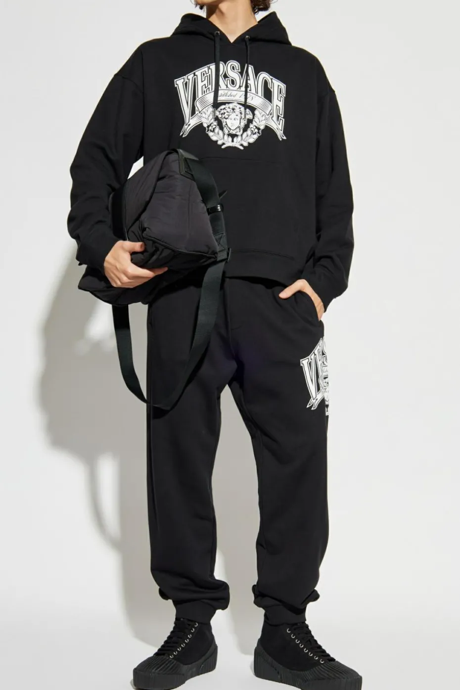 Versace CZARNY Spodnie dresowe