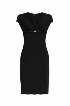 Versace CZARNY Sukienka z dekoltem w serek