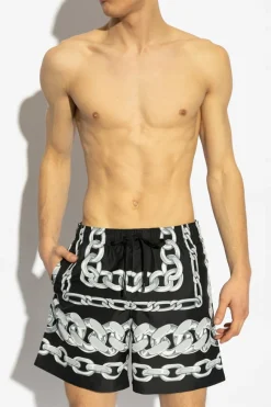 Versace CZARNY Szorty kąpielowe z nadrukiem `Medusa Chains`