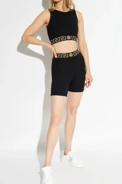 Versace CZARNY Szorty z logo