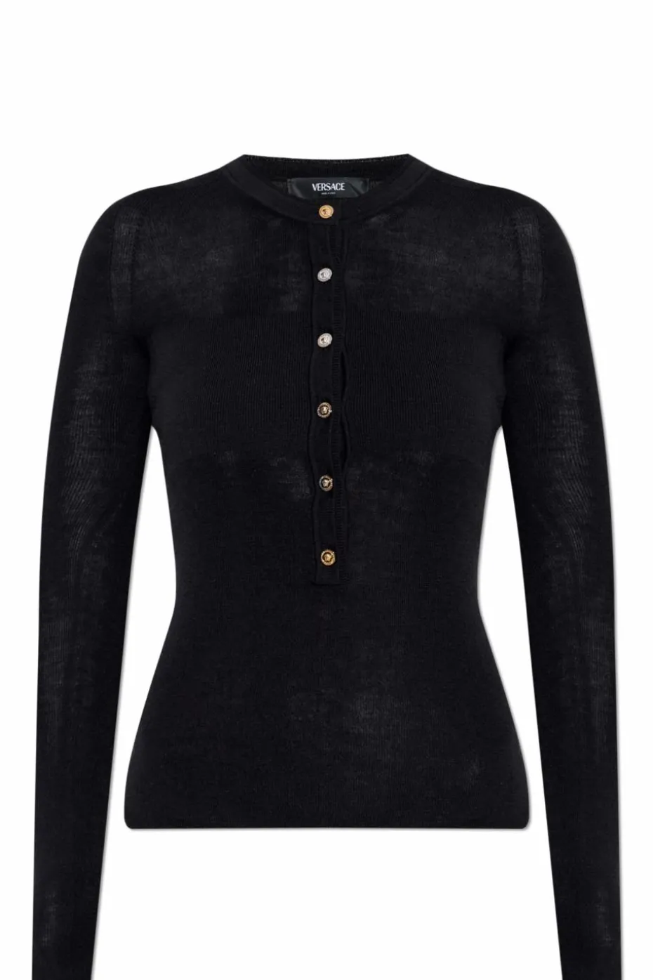 Versace CZARNY Top o dopasowanym kroju