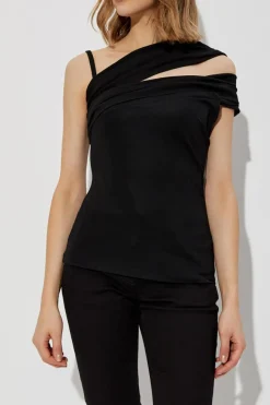 Versace CZARNY Top z odkrytym ramieniem