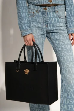 Versace CZARNY Torba typu ‘shopper’ z logo