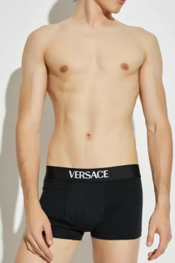 Versace CZARNY Trójpak bokserek z logo