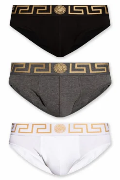 Versace CZARNY Trójpak slipów z logo