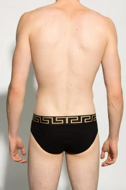 Versace CZARNY Trójpak slipów z logo