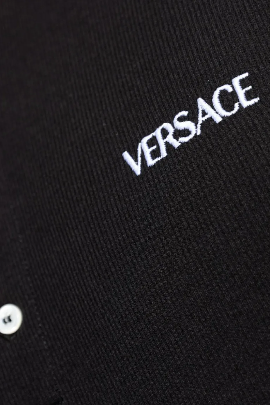 Versace CZARNY T-shirt z bieliźniany z wyszytym logo