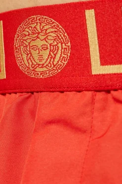 Versace CZERWONY Szorty kąpielowe z logo
