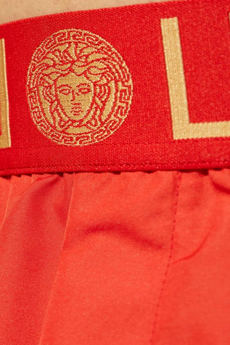 Versace CZERWONY Szorty kąpielowe z logo
