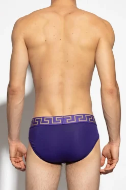 Versace FIOLETOWY Bawełniane slipy