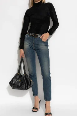 Versace GRANATOWY Jeansy ze zwężanymi nogawkami