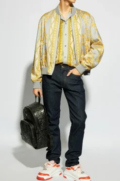 Versace GRANATOWY Jeansy ze zwężanymi nogawkami