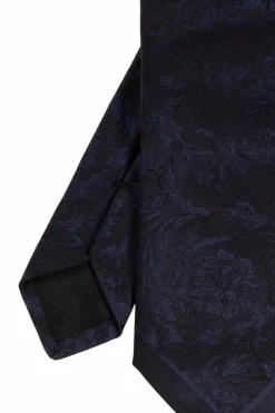 Versace GRANATOWY Jedwabny krawat