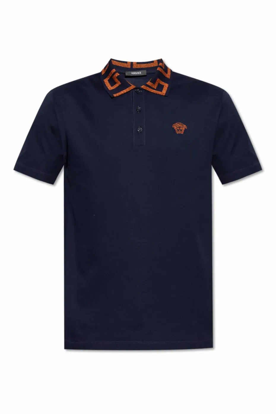Versace GRANATOWY Polo z logo