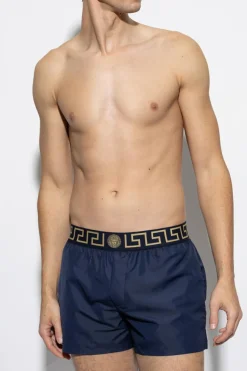 Versace GRANATOWY Szorty kąpielowe