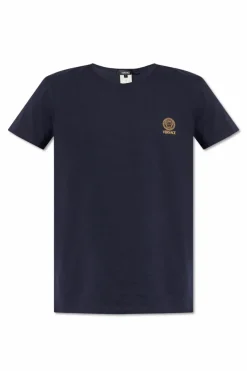 Versace GRANATOWY T-shirt z kolekcji ‘Underwear’