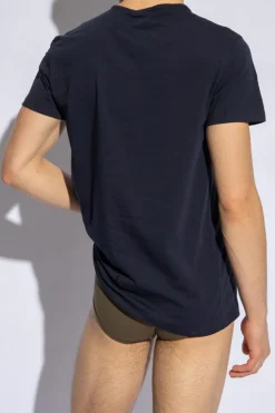 Versace GRANATOWY T-shirt z kolekcji ‘Underwear’