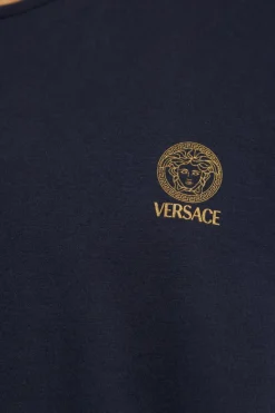 Versace GRANATOWY T-shirt z kolekcji ‘Underwear’