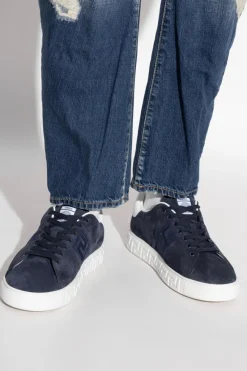 Versace GRANATOWY Zamszowe buty sportowe