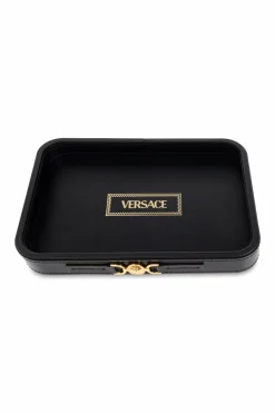 Versace Home CZARNY Skórzana taca