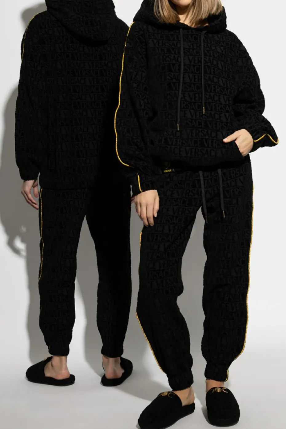 Versace Home CZARNY Spodnie z logo